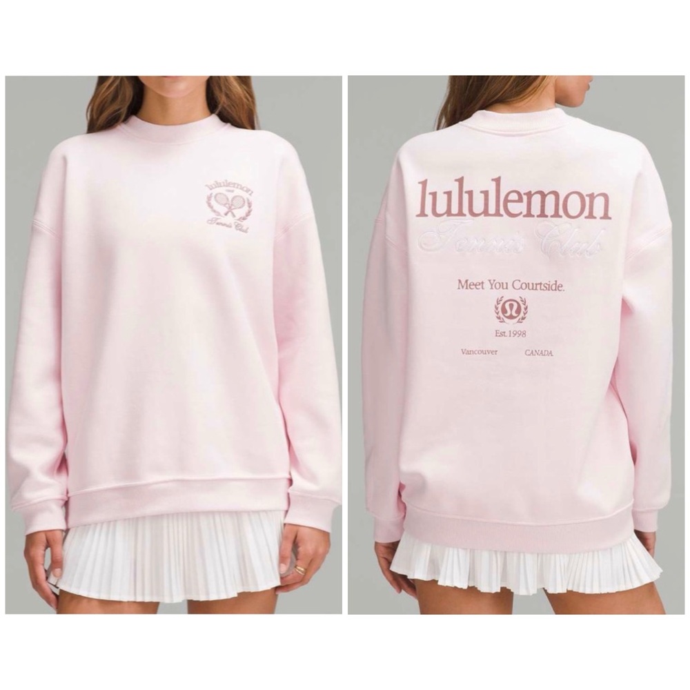 NWT Lululemon Heavyweight Fleece Pullover *Tennis Club- Strawberry Milkshake/ L